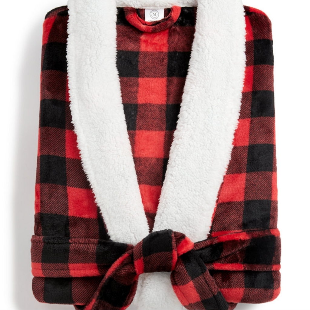 Martha Stewart Collection Plush Buffalo Check Bath Robe Martha Stewart Collection Plush Buffalo Check Bath Robe